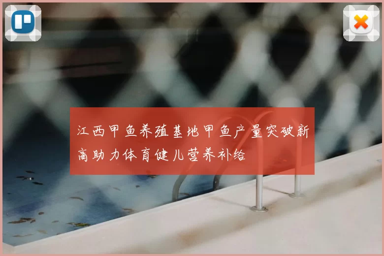 江西甲鱼养殖基地甲鱼产量突破新高助力体育健儿营养补给